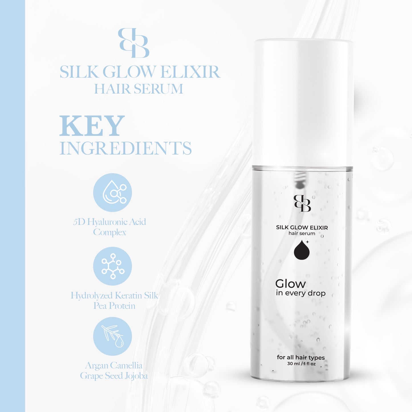 BARE BABE - SILK GLOW ELIXIR HAIR SERUM ( PRE-ORDER )