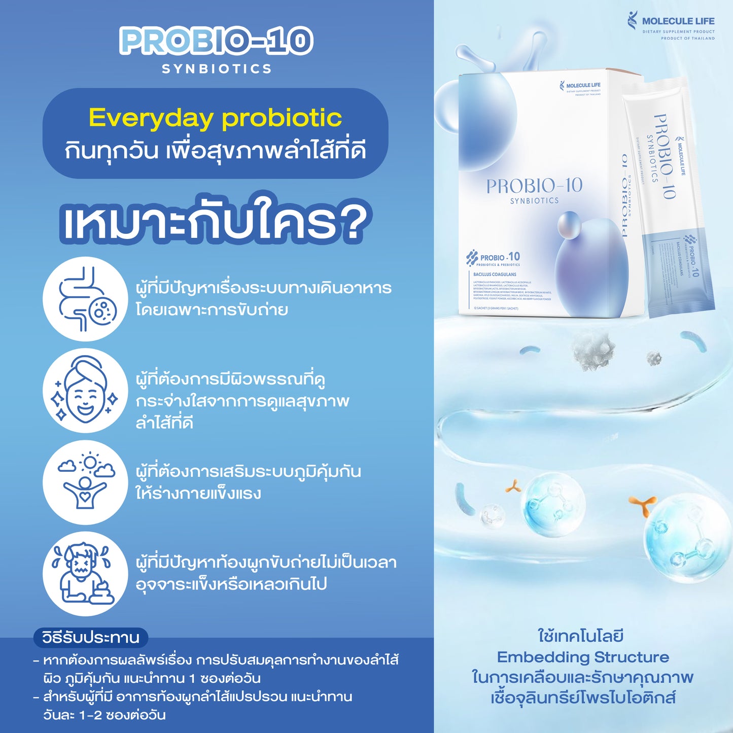 MOLECULE LIFE - PROBIO 10 SYNBIOTICS