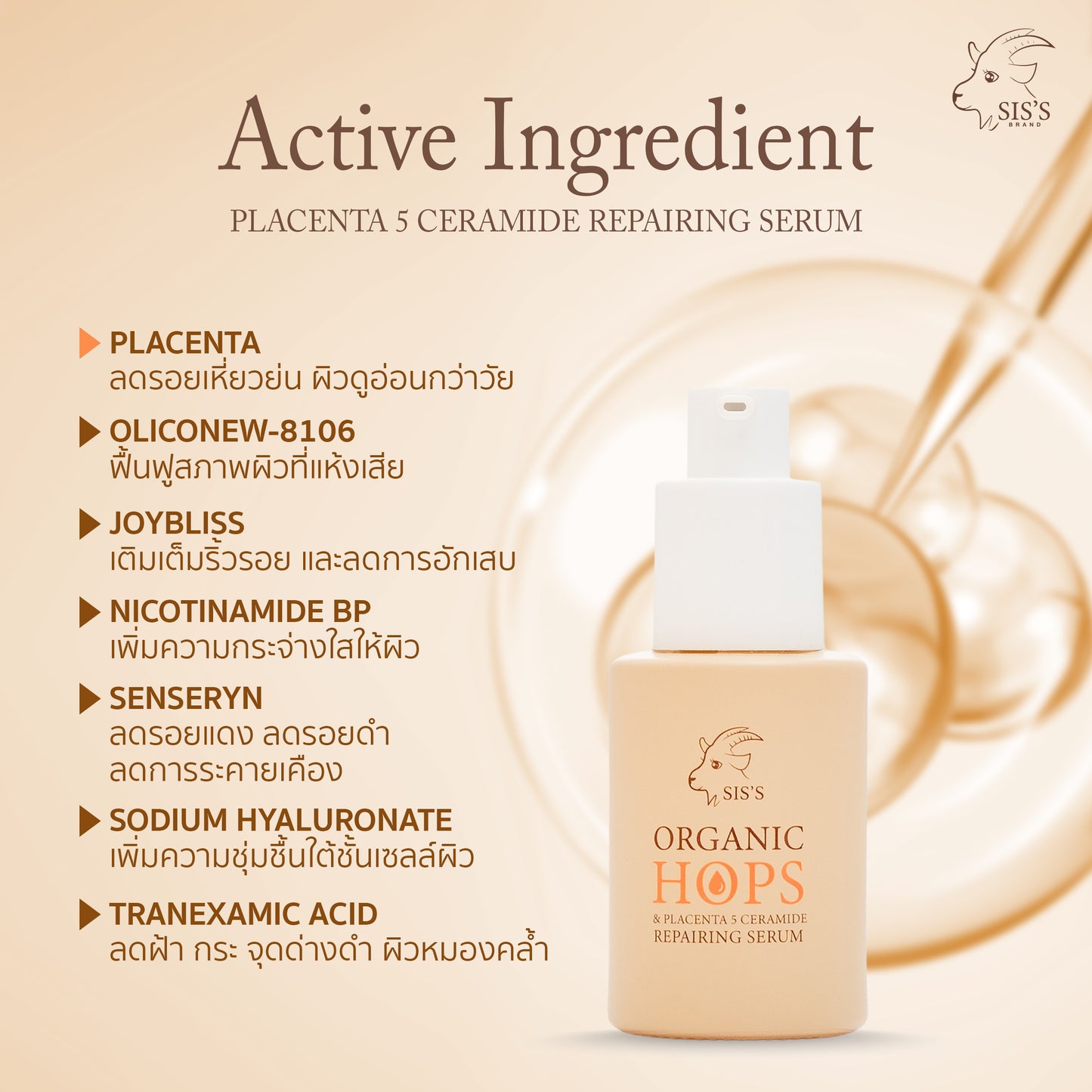 SIS'S - HOPS & PLACENTA 5 CERAMIDE REPAIRING SERUM