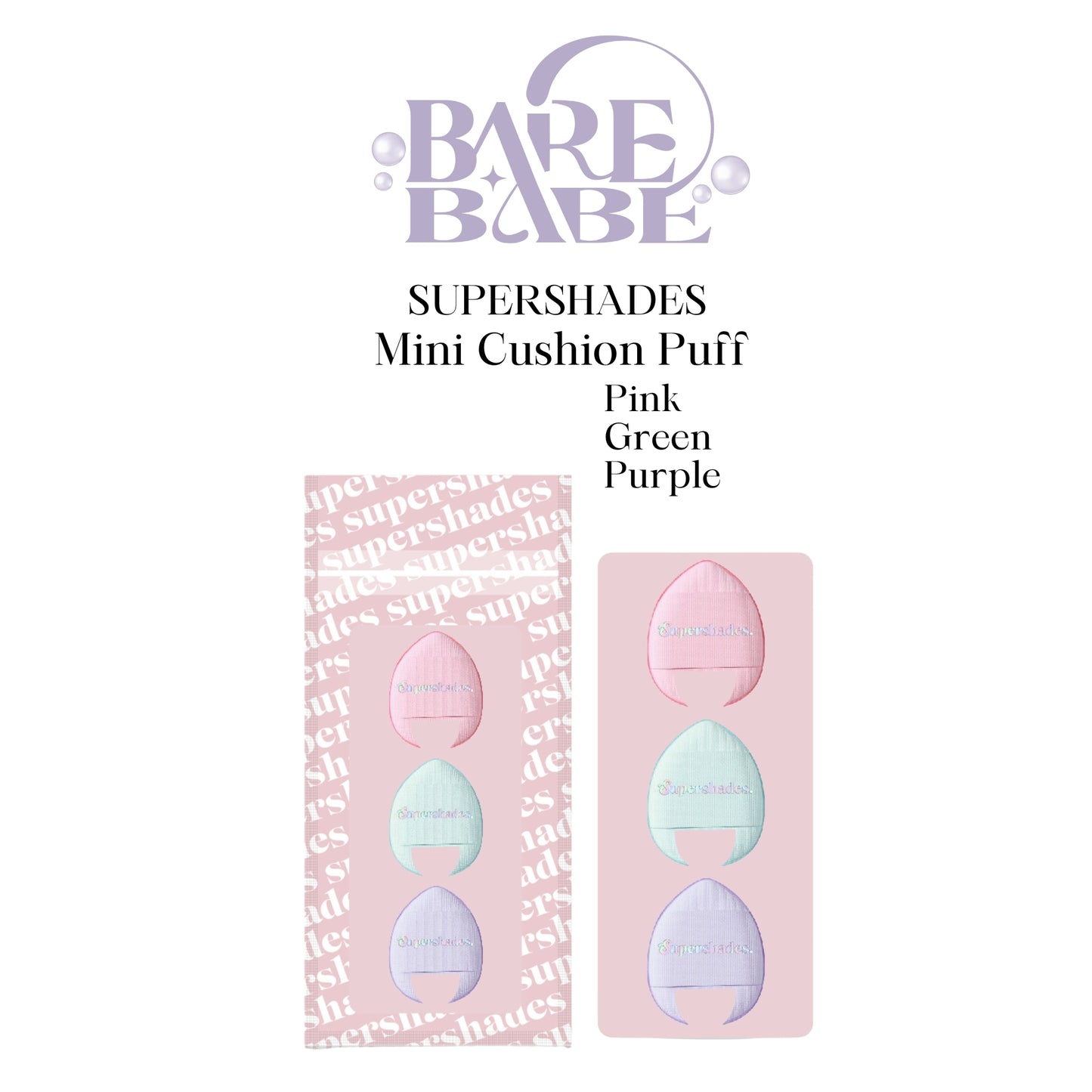 SUPERSHADES - MINI CUSHION PUFF 3 PCS