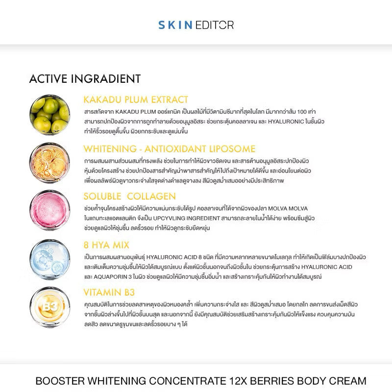 SKIN EDITOR - SPOTLESS RADIANCE KAKADU PLUM 18x BODY CREAM